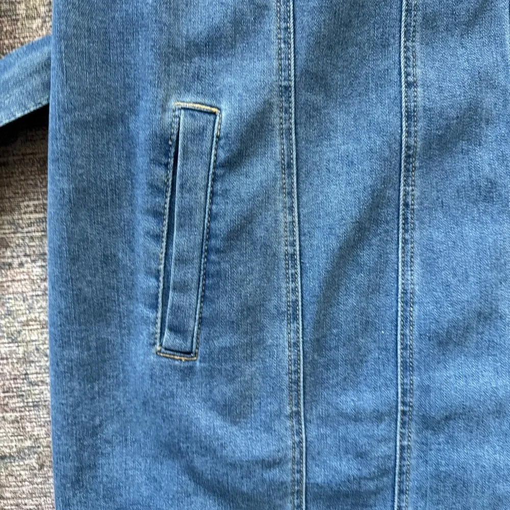 ELOQUII Elements Women's Plus Puff Sleeve Denim Jacket Dress size 22 - Picture 7 of 10